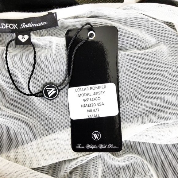 Wildfox Intimates Modal Collar Romper Sheer Top Black And White Size Small - Picture 6 of 7